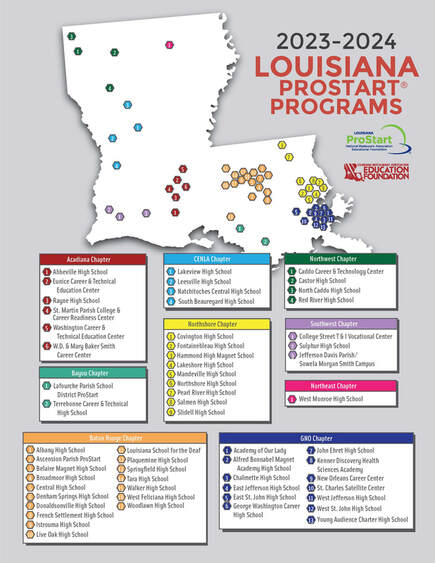 2020 Louisiana ProStart schools on the map
